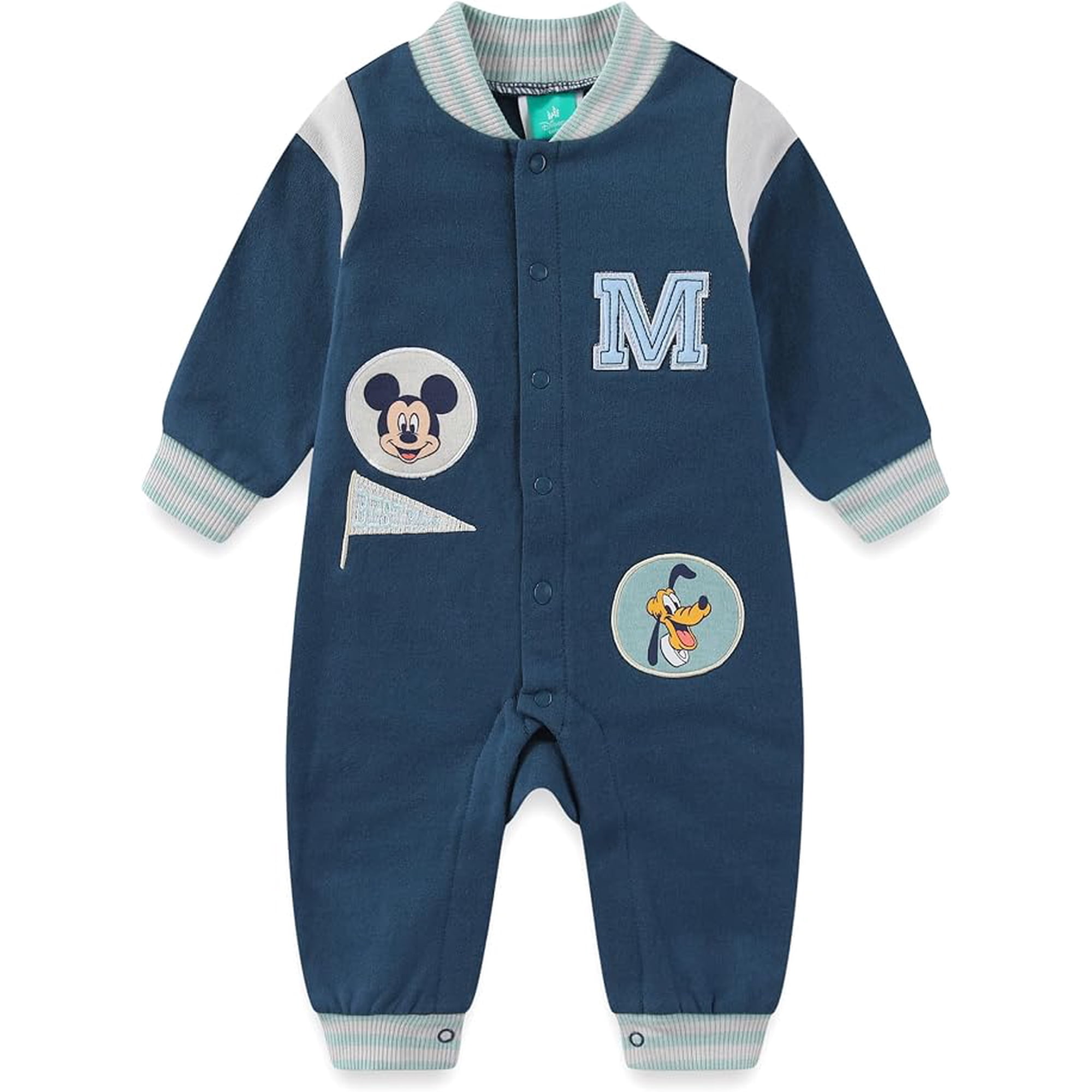 Disney Mickey Mouse Long Sleeve Romper Coverall (Baby Boys), Sizes NB-24M