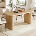 thumbnail image 7 of Tribesigns Modern Dining Table for 6 People, 63-Inch Kitchen Table with Double Robust Pedestal for Dining Room, Natural Wood, 7 of 7