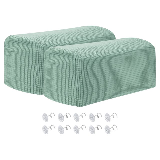 Funda de Reposabrazos Elástica de 2 Piezas, Fundas de Sofá con Pines de Torsión, Verde Menta