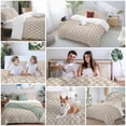 thumbnail image 6 of Beige Morocco Pattern Bedding 3 Piece Duvet Cover Set Twin Size, Modern Moroccan Geometric Abstract Art Soft Microfiber Comforter Cover with Zipper Closure & Pillowcases, FadeResistant Quilt Cover, 6 of 9