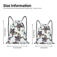 thumbnail image 2 of Xecao Dinosaur on Excavator2 Pattern Sports Drawstring Backpack - String Swim Gym Bag with Wet Proof Pocket for Women&Men-Small, 2 of 6