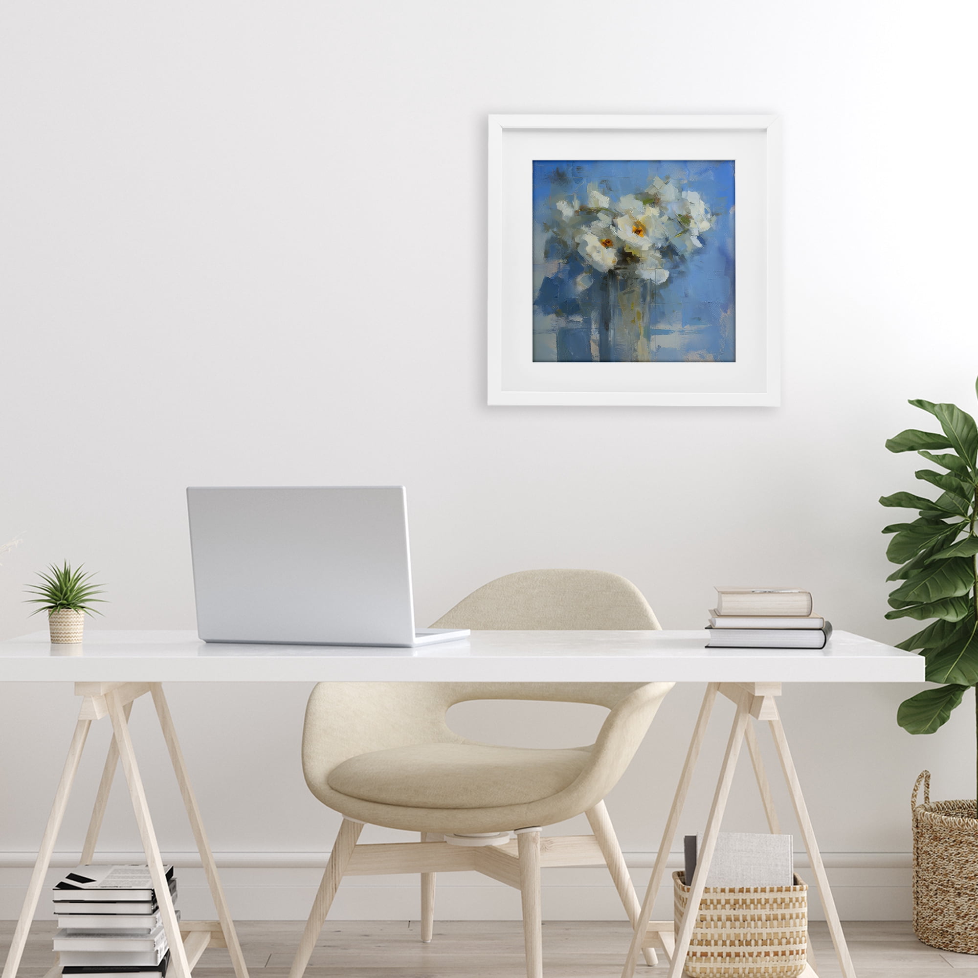 Stupell Industries Petals Remembered Abstract White Framed Print Under Glass, design by Svetlana Aleynikova