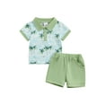 thumbnail image 2 of Musuos Toddler Boys Summer Shorts Set, 6M 12M 18M 24M 3Y Short Sleeve Tree Print Shirt with Elastic Waist Shorts Summer Outfit, 2 of 10