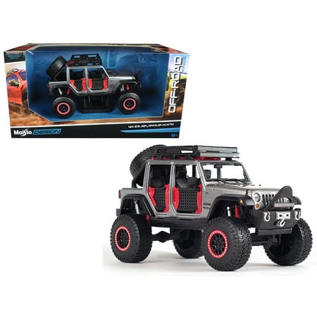 2015 Jeep Wrangler Unlimited Gray Metallic "Off Road Kings" 1/24 Diecast Model Car by Maisto