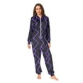 thumbnail image 3 of Neon Purple Wave Adult onesie Pajamas, Crystal Velvet Ultra Soft Warm Jumpsuit for Men and Women, 3 of 7