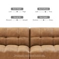 thumbnail image 4 of Mopio Aaron Mid Century Modern Faux Leather Convertible Futon 77.5" (Pecan Brown), 4 of 9