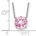 thumbnail image 4 of Sterling Silver Rhodium Plated Light Pink Swarovski Crystal 16.5 inch Necklace with 2 inch extension, 4 of 4