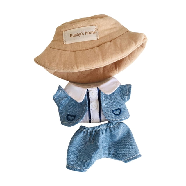 Mono de muñeca en miniatura,Ropa para muñecos de peluche de 15cm,monos de figuras de Anime,Accesorios para muñecas Juguete de peluche Animal de peluche suave,Accesorios de juguete de peluche