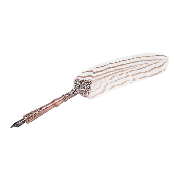 Pluma estilográfica clásica retro, pluma de inmersión, juego de tinta, papelería, regalo, caja de cumpleaños, color blanco
