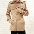 thumbnail image 3 of Winter Fashion Men Long Sleeve Lapel Collar Double-breasted Slim Fit Coat Jacket, 3 of 7