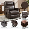 thumbnail image 7 of Manual Recliner Chair with Massage and Heat for Elderly, Faux Leather Upholstered Reclining Chair with Adjustable Backrest and Side Pocket for Living Room, Brown, 7 of 7