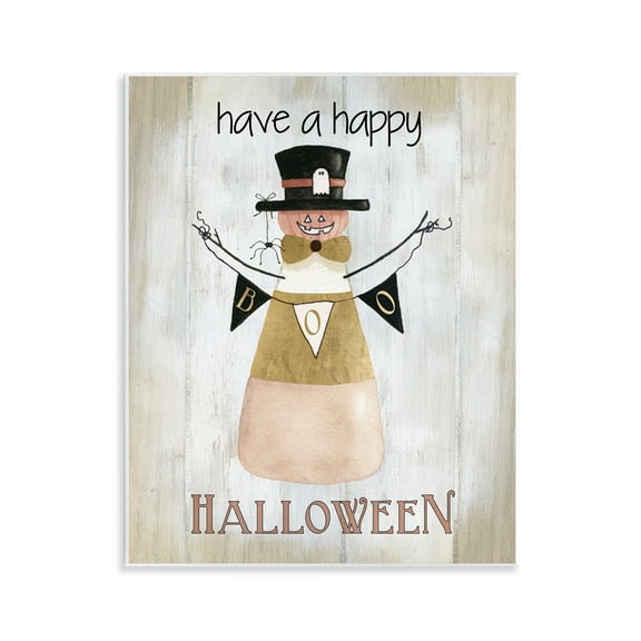 Stupell Industries Halloween Candy Corn Holiday Painting Unframed Art Print Wall Art, 11 x 14