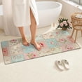 thumbnail image 4 of Pioneer Flower Floral Print Pattern Bathroom Rugs Mat, Non Slip Microfiber Bathroom Rug with Rubber Backing, Soft Mats for Bathroom Floor Tub Shower, 24"x60", 4 of 5