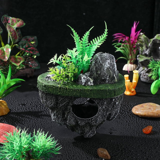 unbranded Adorno Para Acuario Piedra Artificial Resistente Resina Con Único Multicolor