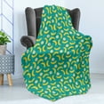 thumbnail image 4 of Banana Soft Flannel Fleece Throw Blanket, Pattern of Whole and Sliced Fruit Elements Scattered, Cozy Plush for Indoor and Outdoor Use, 50" x 70", Seafoam Mustard, by Ambesonne, 4 of 5