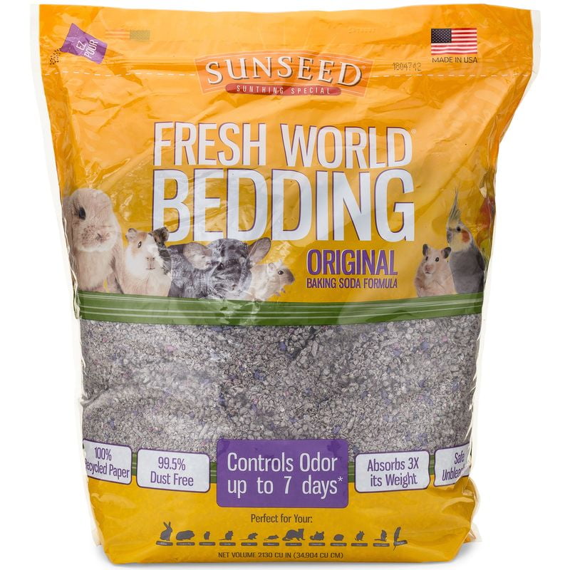 Sunseed Fresh World Small Animal Bedding, Grey, 975 Cu In