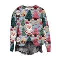 thumbnail image 2 of LSLJS Chandails de Noël Moches pour Femmes Imprimé de Noël Col Rond Manches Longues Haut Ample, 2 of 4