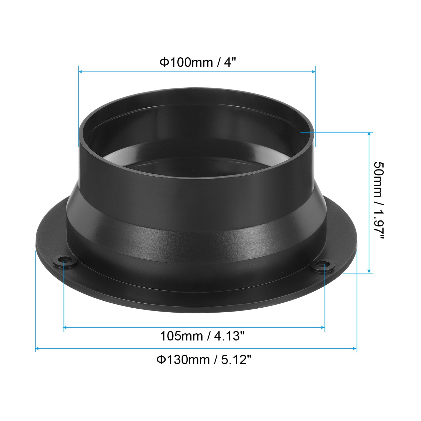 Uxcell 4" Duct Connector Flange ABS Exhaust Inlet Outlet Duct Mounting Plate for Air Heating Cooling HVAC 2 Pcs
