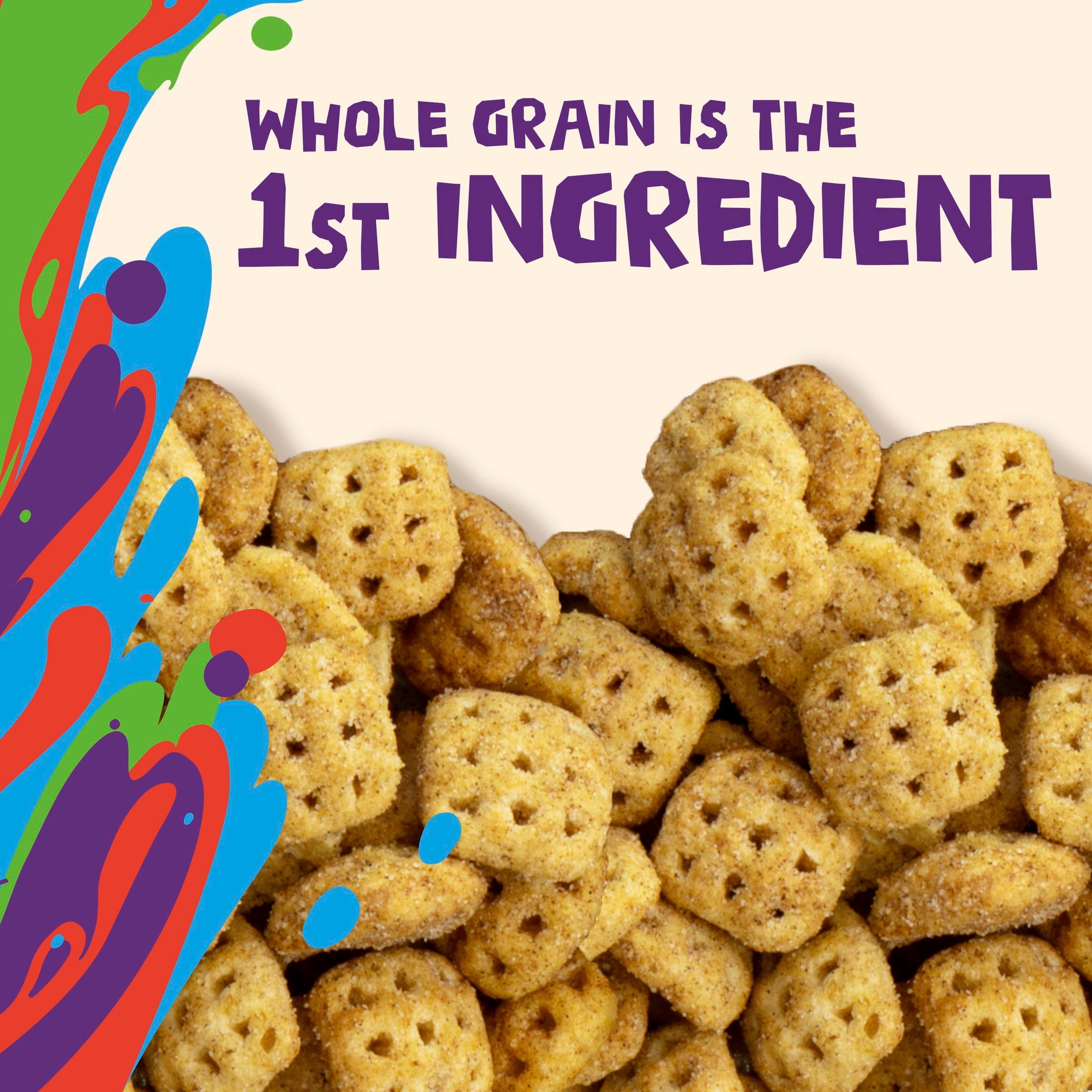 (3 pack) Cinnamon Toast Crunch Waffle Breakfast Cereal, Family Size, 18.2 oz