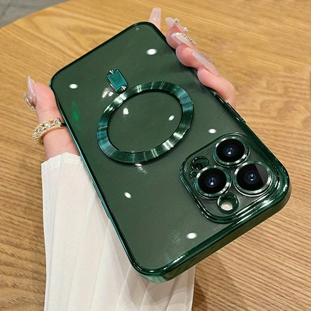 Luxury Plating Clear Magnetic For Wireless Charge Case For IPhone 14 13 12 11 Pro Max X XR XS 8 7 Plus Soft Silicone Cover