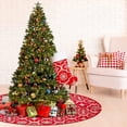 thumbnail image 4 of Plaided Christmas Tree Linen Skirt Mat Decorative With Festive Stocking Accessories, 4 of 5