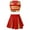 Red, variant on Kids Girls Cheer Leader Uniform Sleeveless V Neckline Crop Top+Skirt Halloween Outfit Black 8