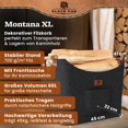 thumbnail image 2 of 60L Felt Basket And Firewood Basket - Leather Application + Non-Slip Handle + Extra Large Front Pocket - Felt Bag Wooden Basket, Foldable For Transport And Storage Dark Gray, 2 of 7