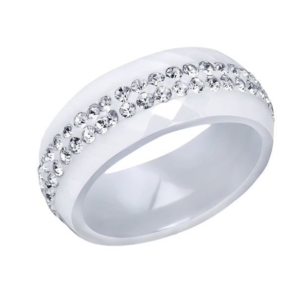 Anillo de cerámica Minnieouse de moda para mujer blanco Talla 8
