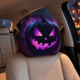 thumbnail image 6 of Halloween Car Decorations, Halloween Pumpkin Decorations, Purple Halloween Decor, Car Seat Headrest 2 Pack 11X10 Inch Stretchy Printed Headrest Protector Covers for Vehicle, 6 of 6