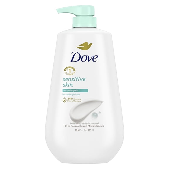 Jabón corporal Dove Piel Sensible Hipoalergénico 400 mL con dosificador