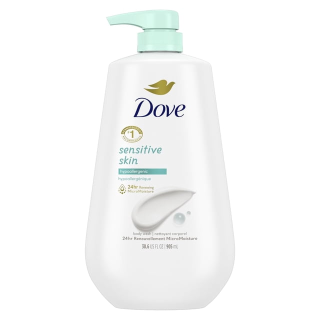 Jabón corporal Dove Piel Sensible Hipoalergénico 400 mL con dosificador