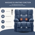 thumbnail image 4 of JONPONY Massage Rocker Recliner Chair with Vibration Massage and Heat Ergonomic Lounge Chair for Living Room with Rocking Function and Side Pocket, 2 Cup Holders, USB Charge Port,Blue, 4 of 15
