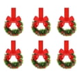 thumbnail image 1 of QualitChoice 6pack/lot Christmas Wreaths For Kitchen Cabinets Small Christmas Wreath Mini Size 6 Mini Flower Garlands And Ribbons. type+2 6pcs, 1 of 6