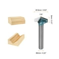 thumbnail image 2 of Uxcell 2set V-Groove Router Bit 0.6" Dia 6mm Shank 135 Degree with Conversion Collet, Cyan, 2 of 5