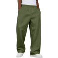 thumbnail image 6 of JIAYUE Men's Pants Casual Jogger Stylish Solid Color Knit Straight Leg Trousers Elastic Waist For Everyday Comfortable And Relaxed Fit Breathable Summer Outdoor Lightweight Wear, 6 of 8