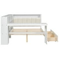 thumbnail image 5 of Euroco Wood Full Size Daybed with Desk and Shelves, Captain Bed with Upholstered Headboard, LED Light and USB Charging, White, 5 of 15