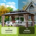 thumbnail image 5 of Aoxun 12 ft. x 16 ft. Hardtop Gazebo, Aluminum Frame Permanent Pavilion with Curtains and Netting, Outdoor Polycarbonate Double Roof Canopy, for Garden, Lawns, Patio, 5 of 9