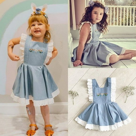 Toddler Infant Baby Girl Clothes Lace Ruffles Princess Dress Summer Beach Floral Dresses Sundress
