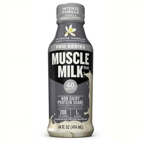 Muscle Milk Pro Series Intense Vanilla Protein Shake 14 Oz Plastic Bottles - Pack of 12