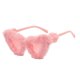 thumbnail image 1 of Plush Fuzzy Glasses Heart Shaped Cute Soft Fashionable Fur Sunglasses for Women Girls, 1 of 5