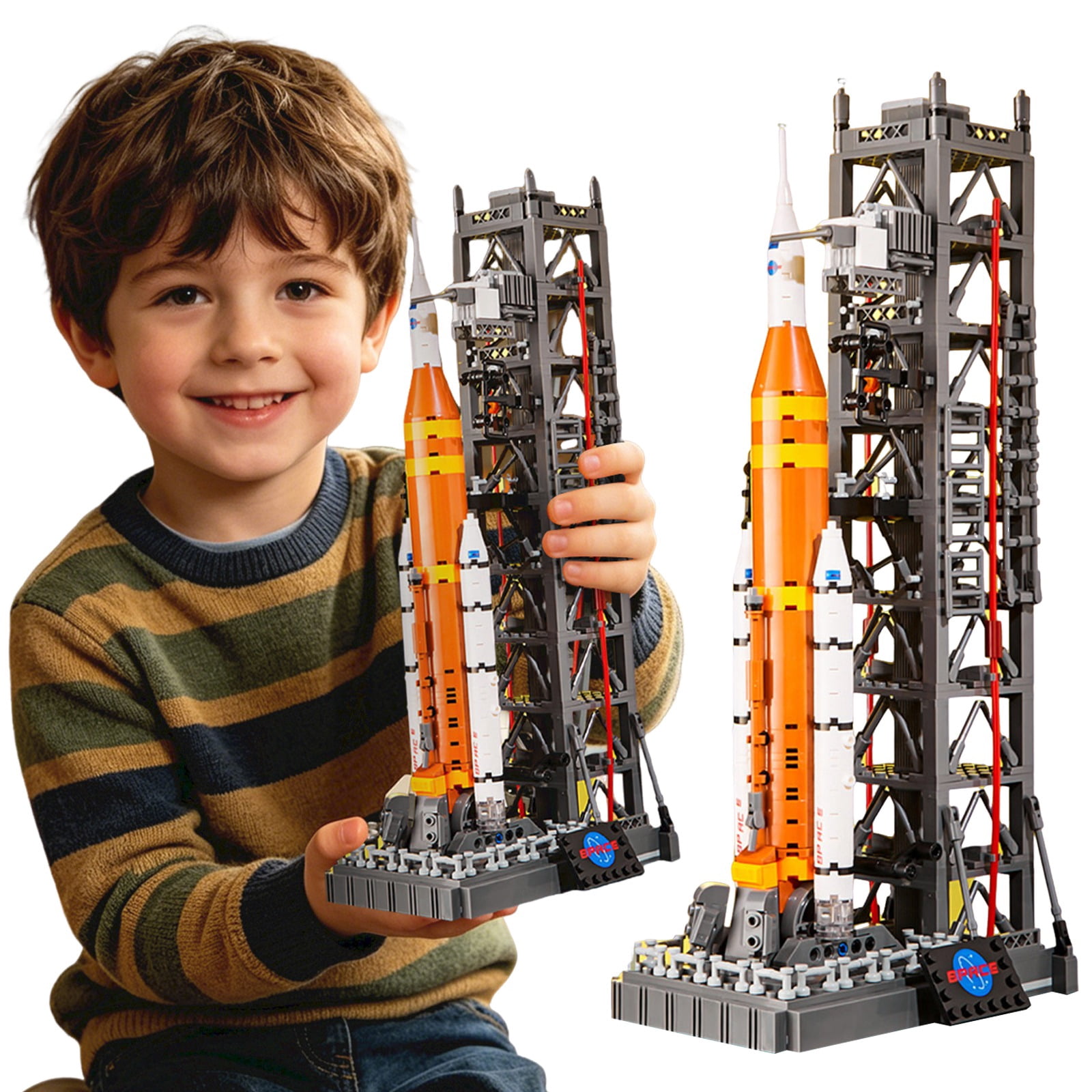 Artemis 2 Moon Rocket Building Block Set with Launch Tower, 908Pcs Space Exploration Model Kit, NASA-Inspired Collectible Display