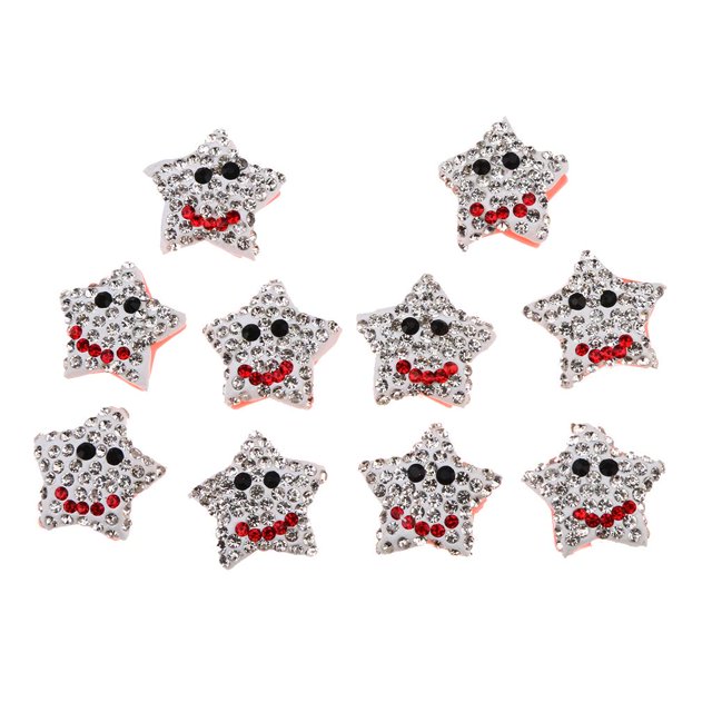 10 piezas de adornos de cristal de de imitación de arcilla en forma de estrella 2,2 cm Baoblaze Adornos
