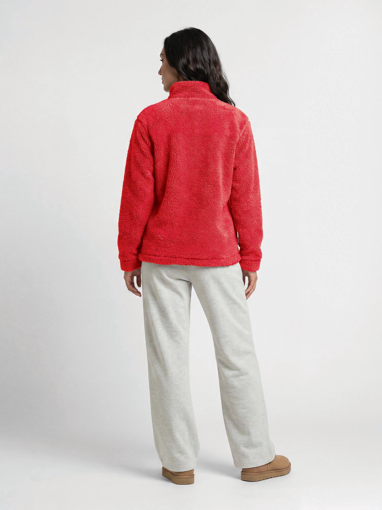 Western Kentucky Hilltoppers Reebok Womens Relaxed Fit Qtr Zip Sherpa Pullover