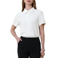 thumbnail image 1 of INSPIRAR CHIC Body de Mujer con Botones, Cuello, Manga Corta, Leotardo de Oficina, Camisa Superior, S Blanca, 1 of 5
