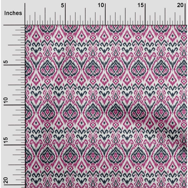 oneOone Cotton Flex Fabric Diamond & Swirl Ikat Printed Craft Fabric BTY 40 Inch Wide