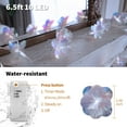 thumbnail image 4 of YOLIGHT Fiber Optic Flower String Lights Battery Operated with Timer, 6.5ft 10 LED Flower Garland Lights Fairy Lights for Room Table Wedding Christmas Easter Décor (White), 4 of 5