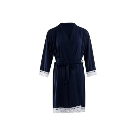 

Spring hue Printed Lace Pyjamas Women Maternity Dress Nursing Nightdress Comfy