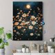 thumbnail image 4 of Qisvanset 12x16 Inch 2D Flat Framed Canvas Art, Moonlit Orange White Wildflower Meadow Rustic Night Floral Wall Art, 4 of 5