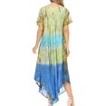 thumbnail image 2 of Sakkas Mika Ombre Floral Caftan Dress - Green - One Size, 2 of 5