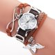 thumbnail image 4 of Reloj de pulsera con patrón de oscilación de corazón de cuarzo con correa de cuero de PU para mujer a la moda (marrón), 4 of 4